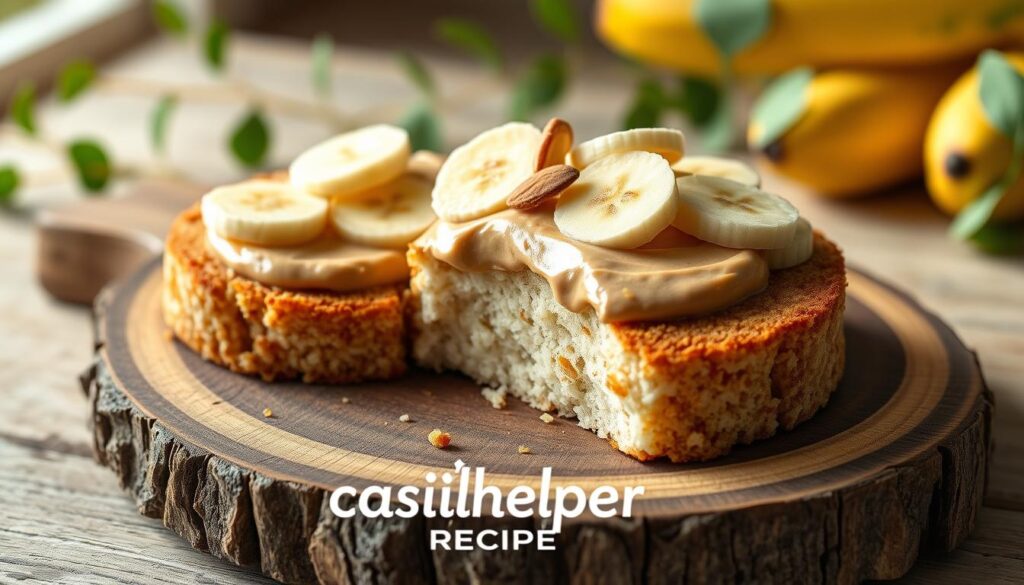 Almond butter and banana rice cake