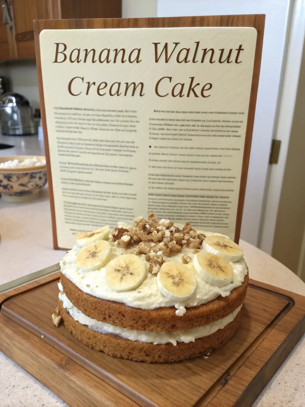Banana Walnut Cream Cake How To Master 9-Finish Frosting