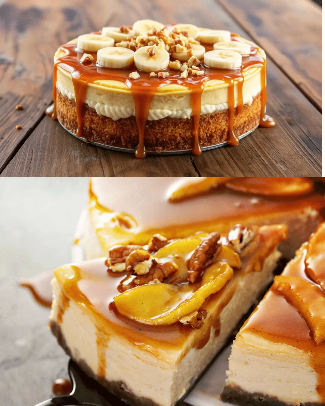 Banana Caramel Nut Cheesecake