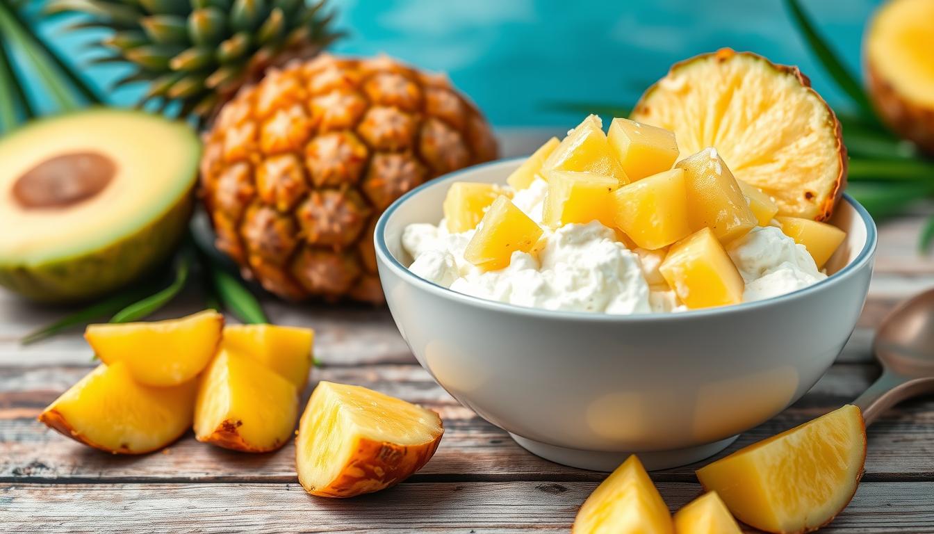 Cottage cheese with pineapple