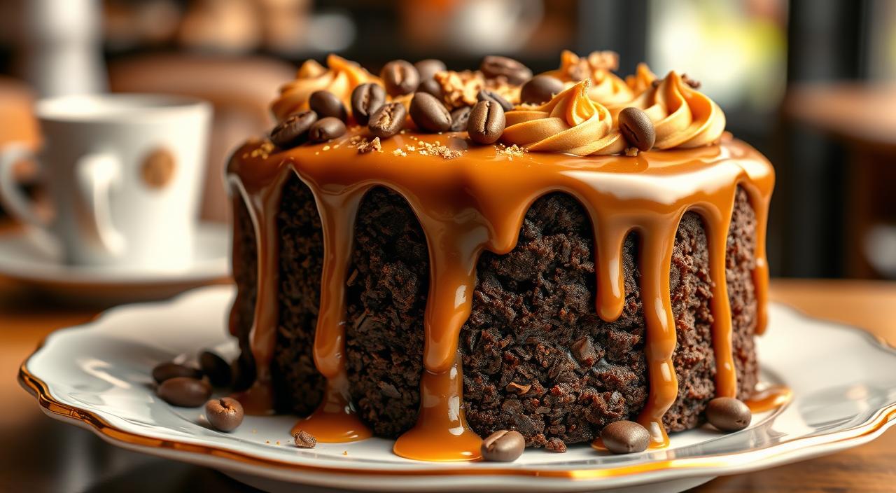 Gooey Coffee Caramel Cake