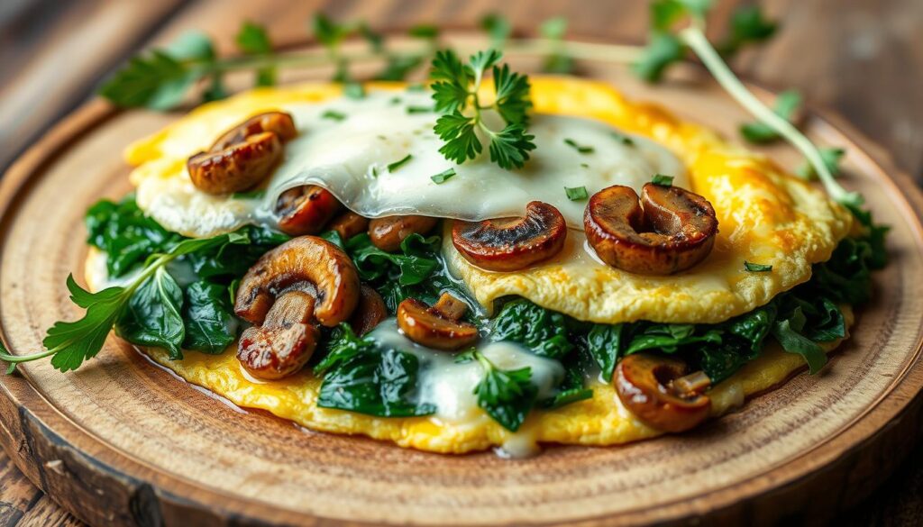 Spinach and Mushroom Omelette