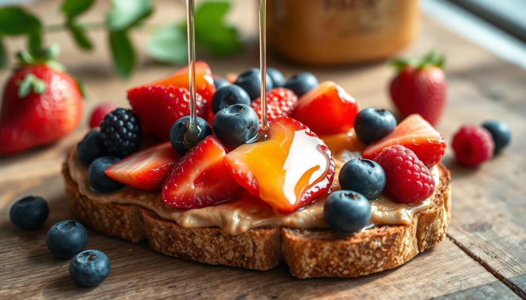 Peanut Butter and Berry Toast , peanut butter. butter toast,Healthy peanut, Quick Breakfast, Fruit Toast, Breakfast Recipes