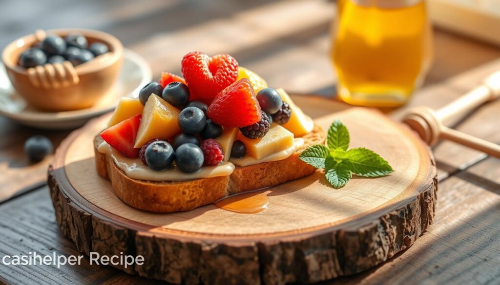 Peanut butter toast with fruit