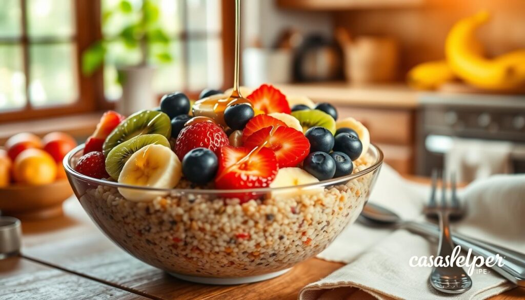 Quinoa fruit breakfast bowl