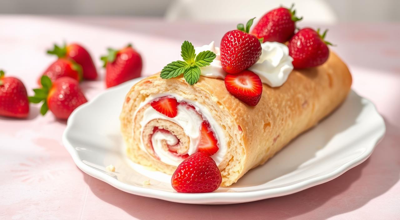 Strawberry Shortcake Roulade