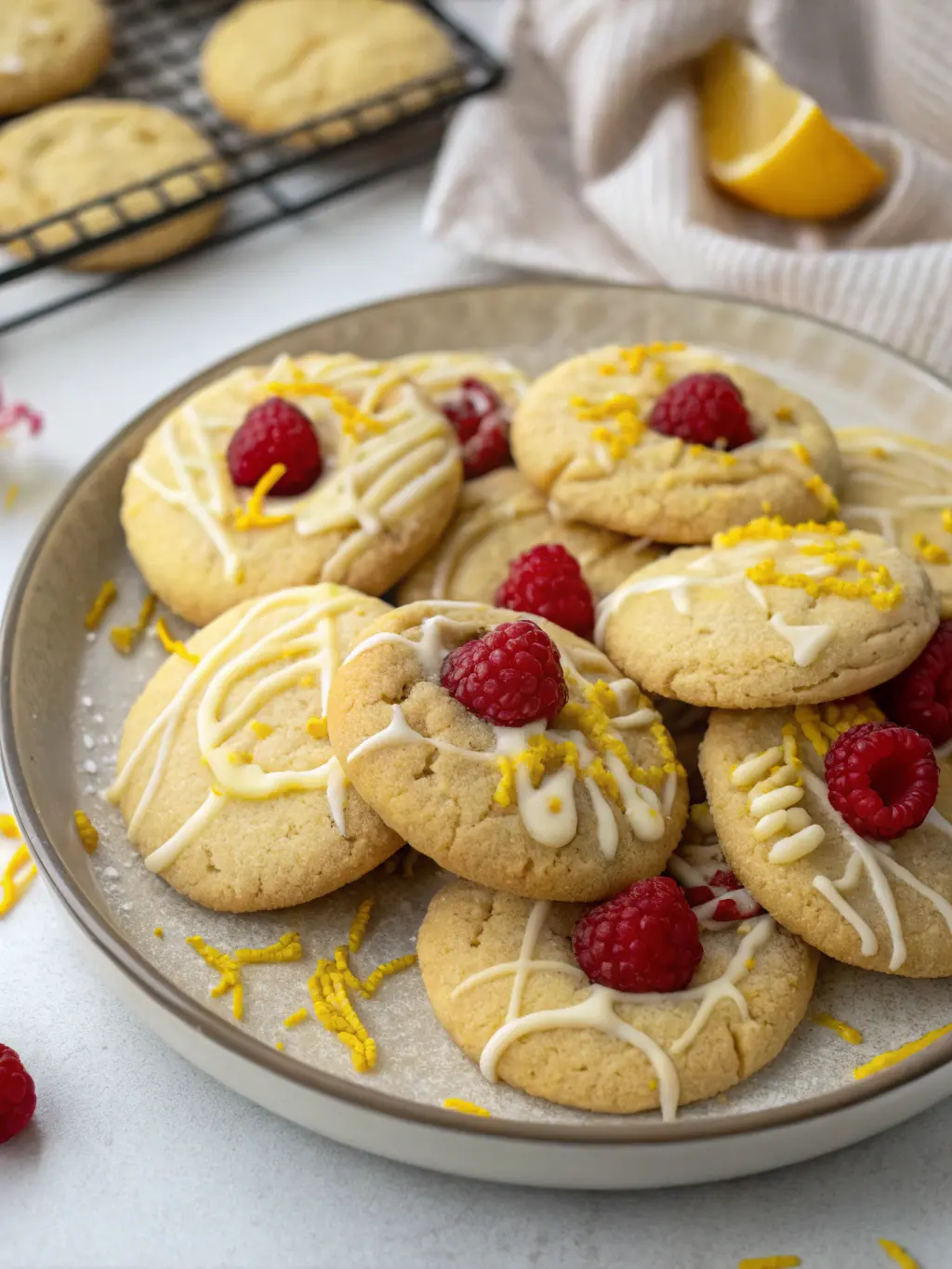 White Chocolate Lemon Raspberry Cookies Recipe