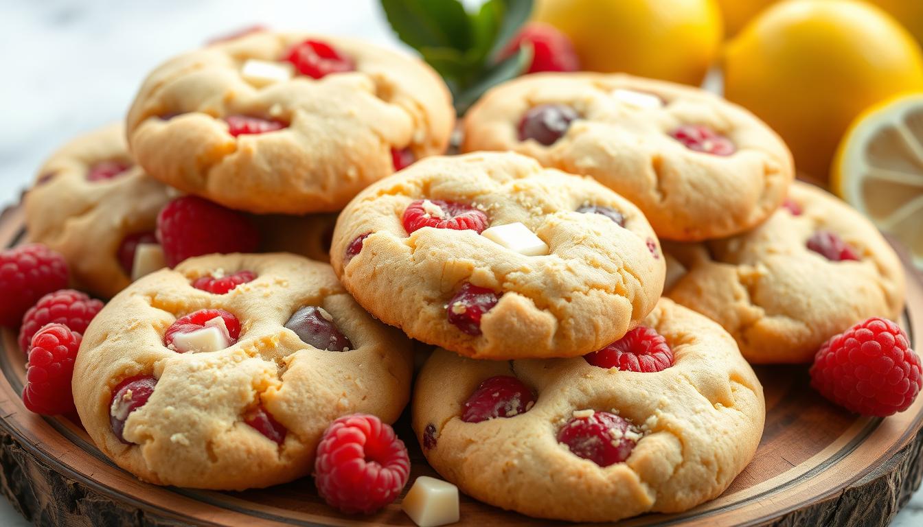 White Chocolate Lemon Raspberry Cookies