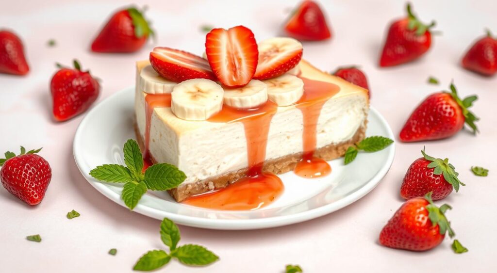 easy recipe for banana-strawberry cheesecake