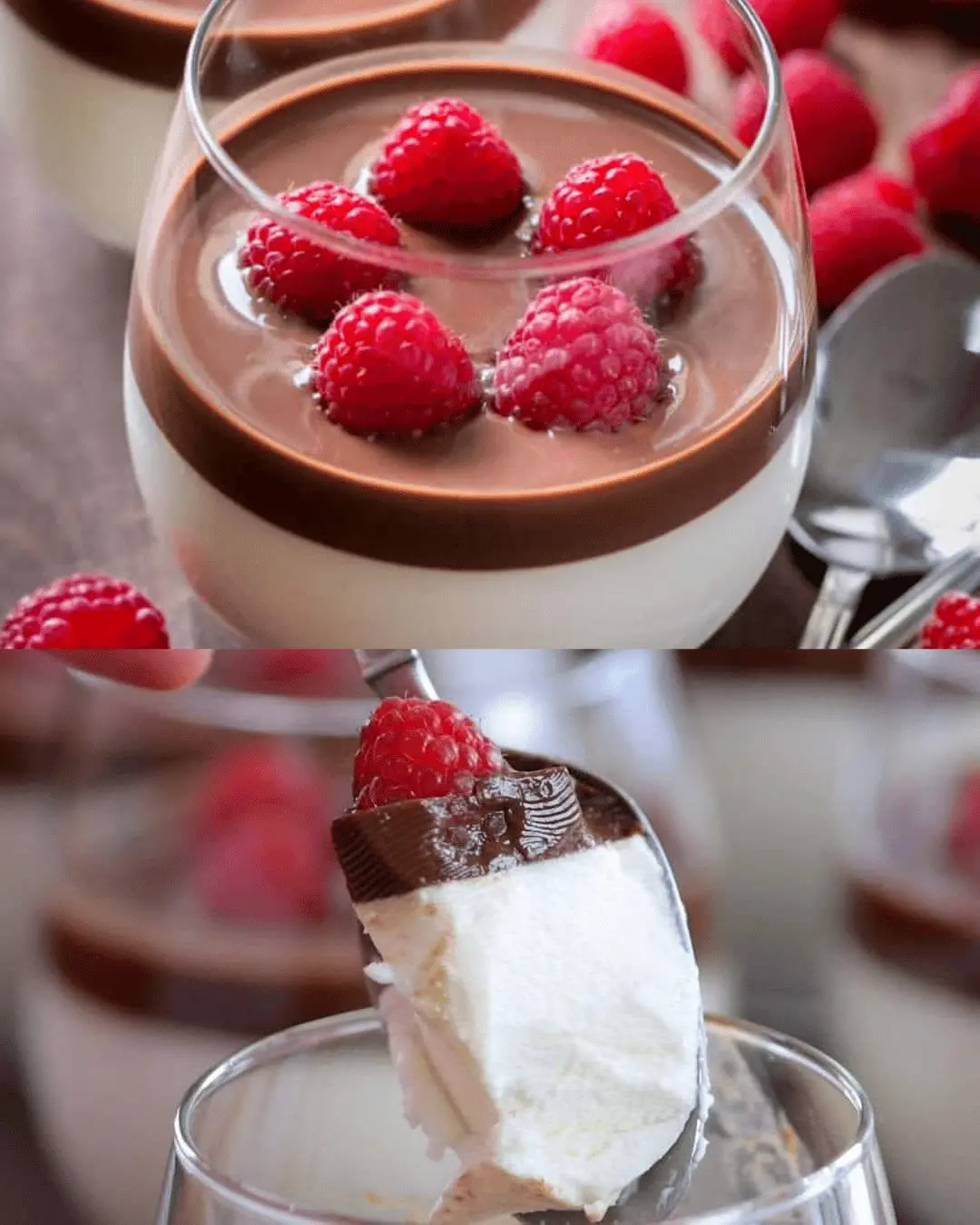 Layered chocolate vanilla pudding No-bake pudding dessert Chocolate vanilla layered dessert Easy chocolate vanilla pudding