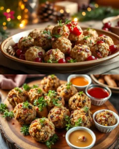 Savory Cranberry & Turkey Stuffing Balls Recipe