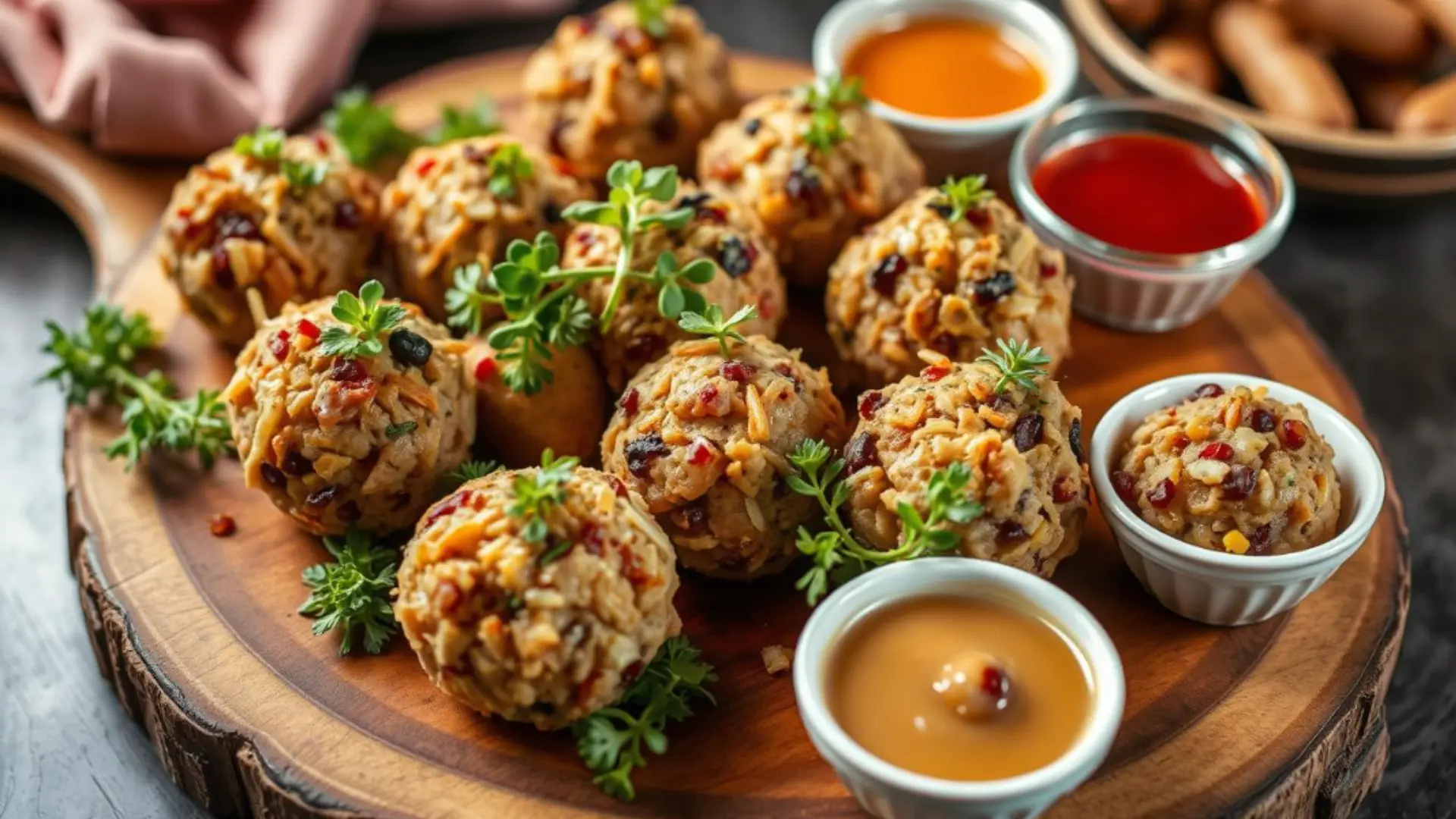 Savory Cranberry & Turkey Stuffing Balls Recipe